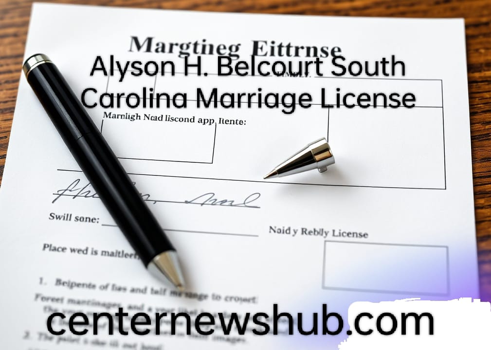 Alyson H. Belcourt South Carolina Marriage License